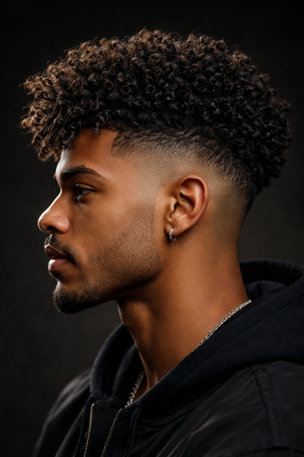 Undercut with textured top on 3C-4B curls