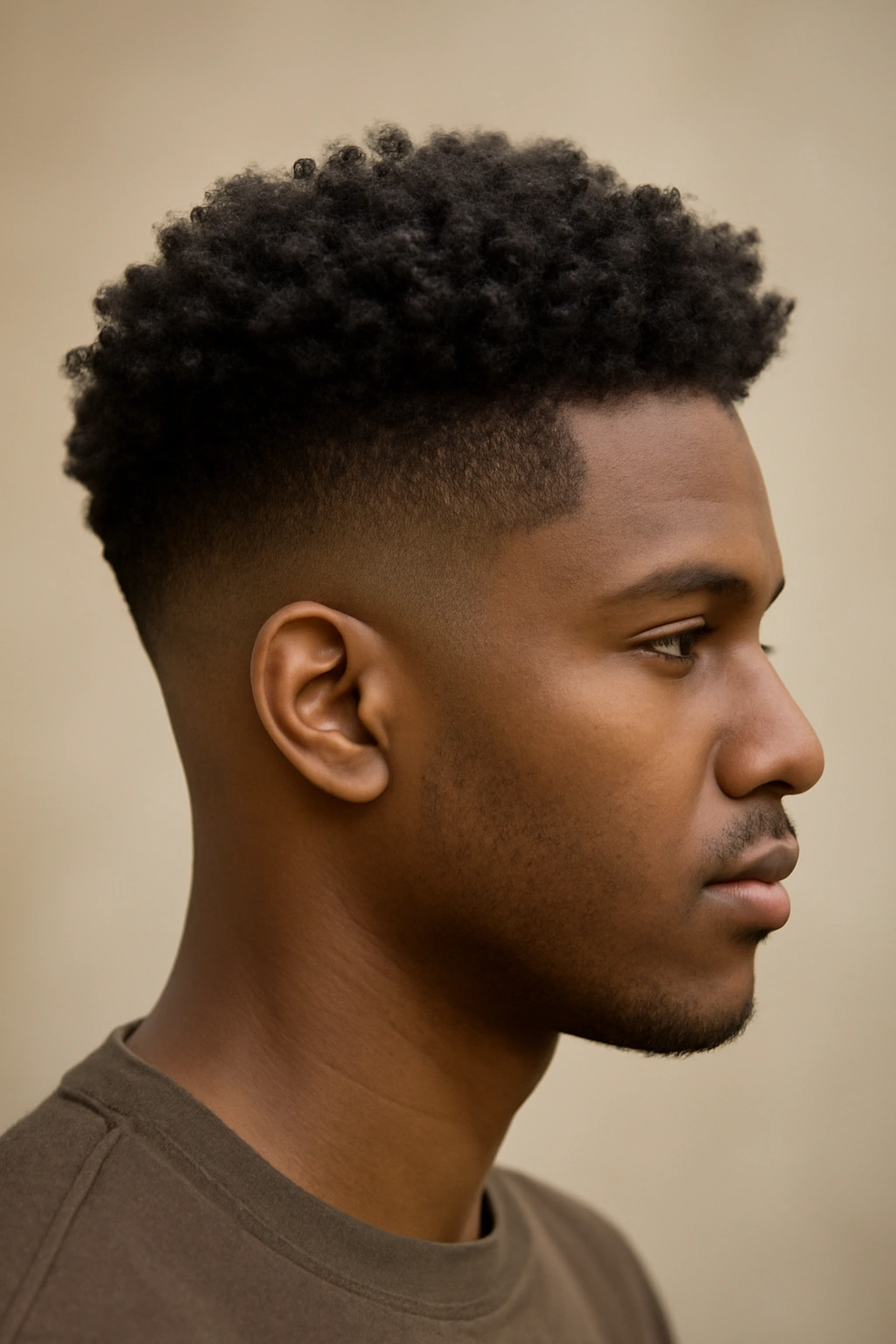 Profile of undercut with long textured crown on 4B-4C curls