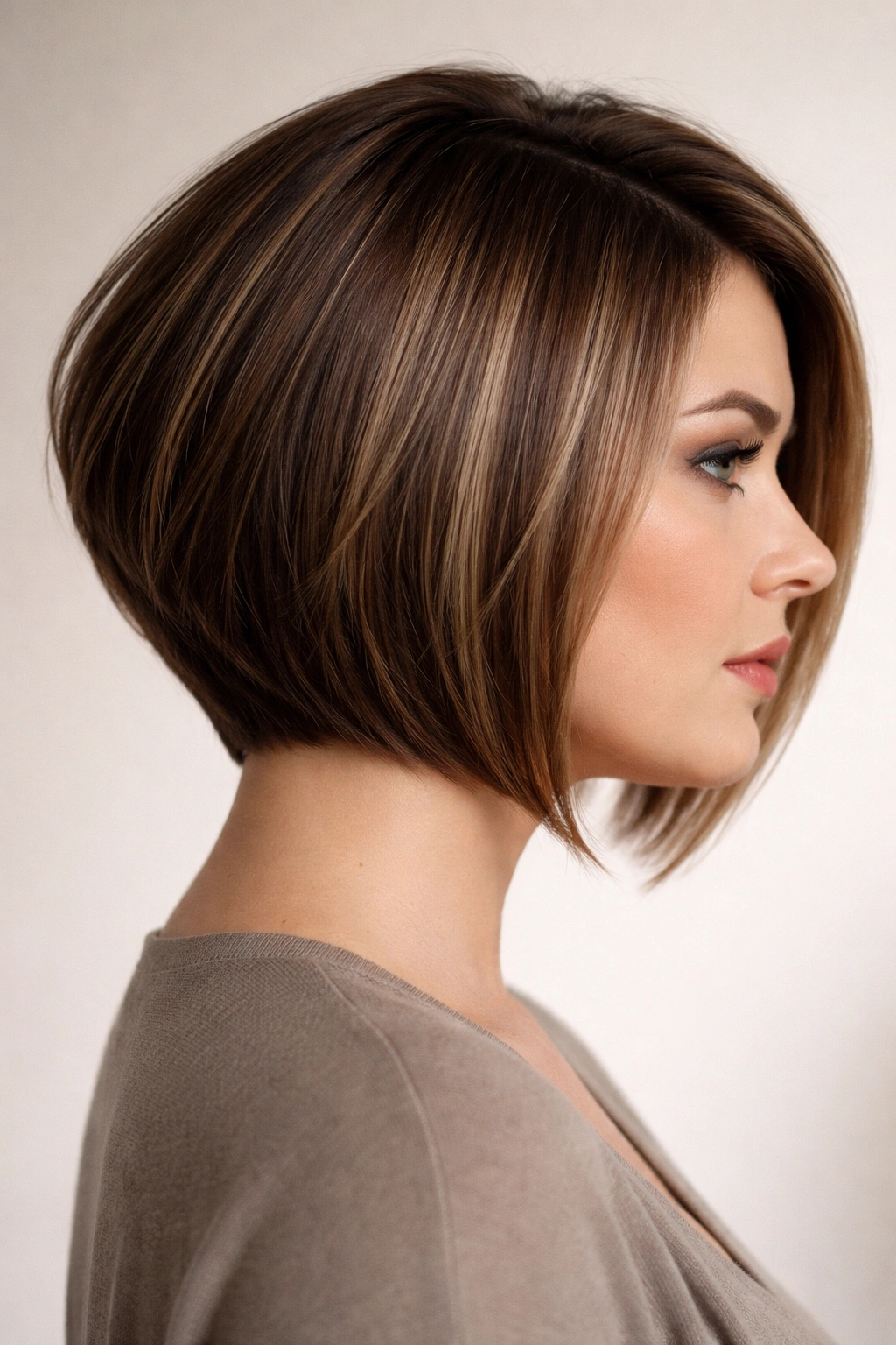 Angled graduated bob showing back shorter and front longer