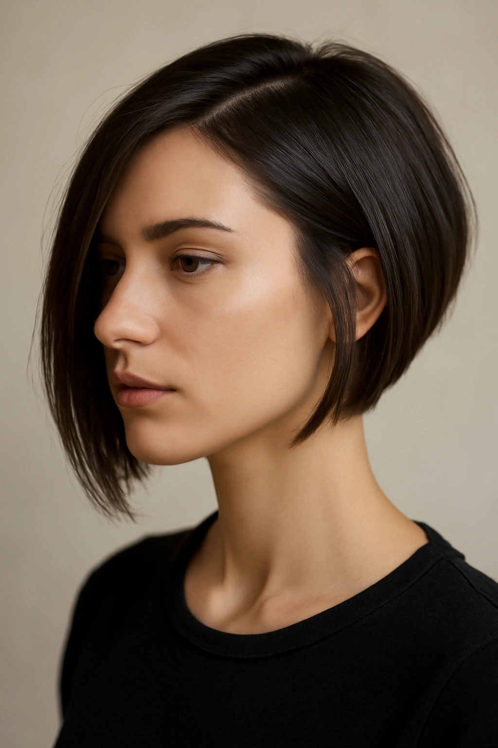 Asymmetrical bob with one longer side