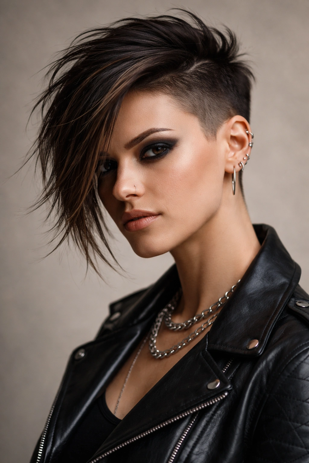 Portrait of an individual with a dramatic asymmetrical crop and longer side