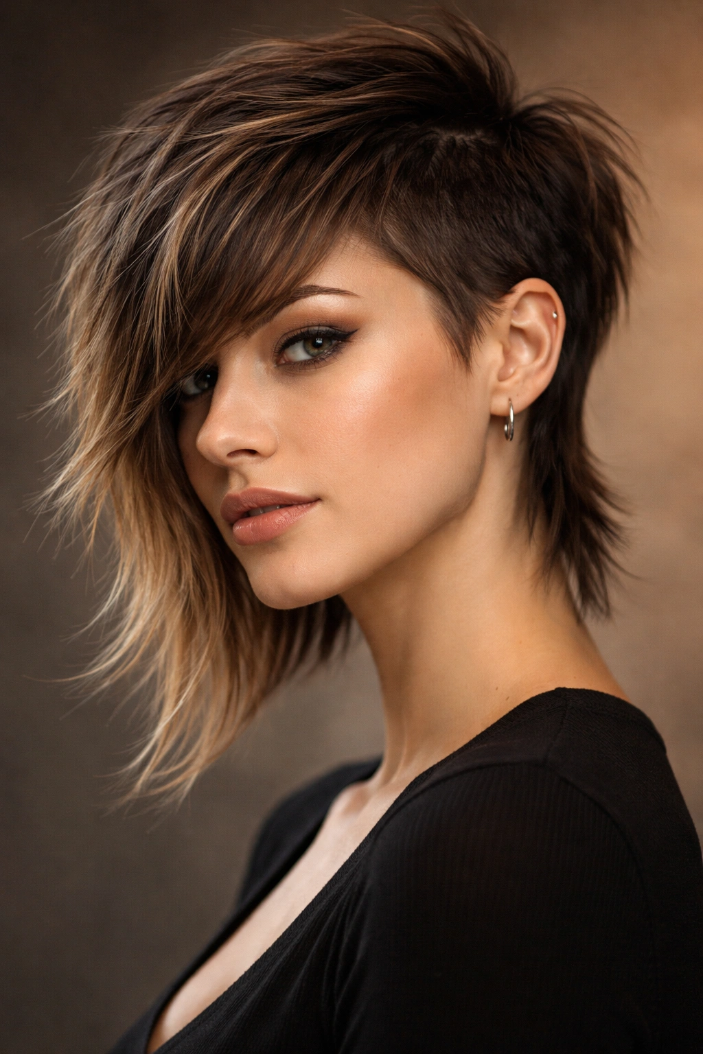 Asymmetrical Mixie showing one side shorter and the other longer.