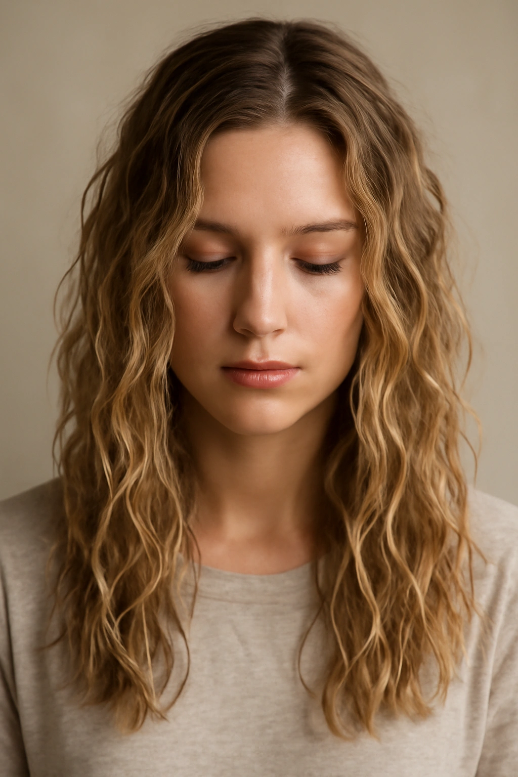 Textured beach waves with natural movement over shoulders.