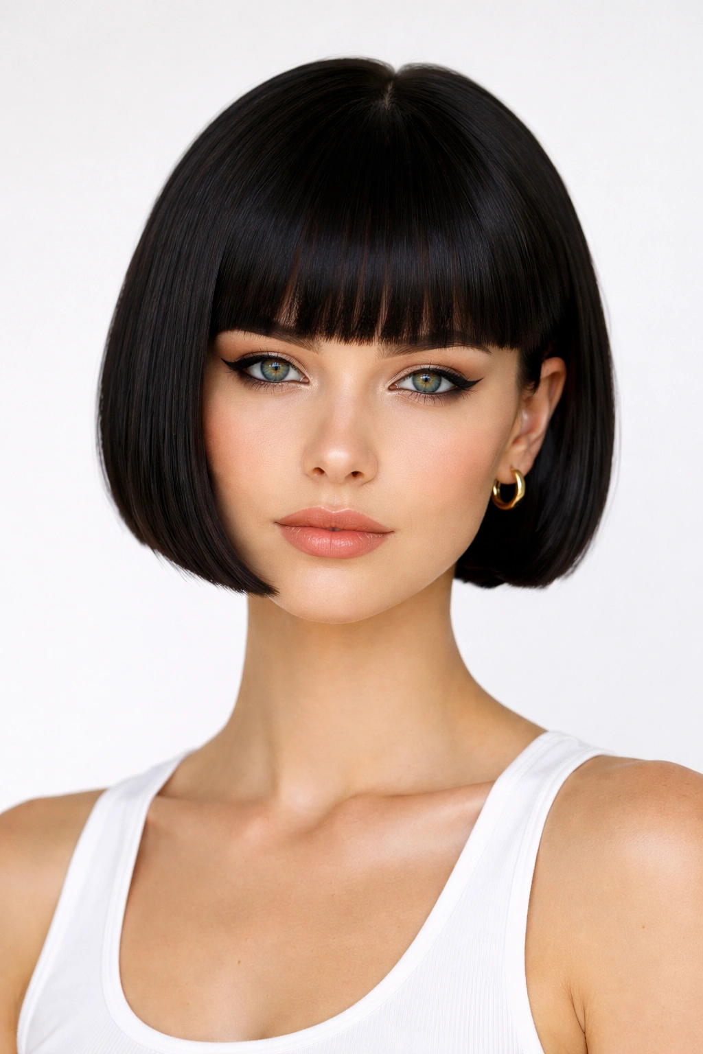Blunt geometric cut with sharp lines and bold silhouette