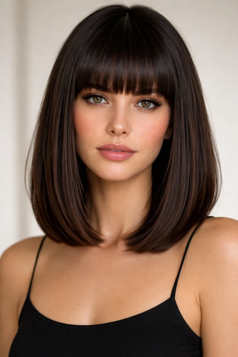 20 Long Face Hairstyles With And Without Bangs