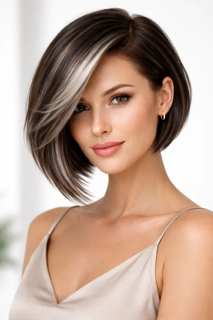 10 Short Haircuts Accented with Soft Gray Highlights