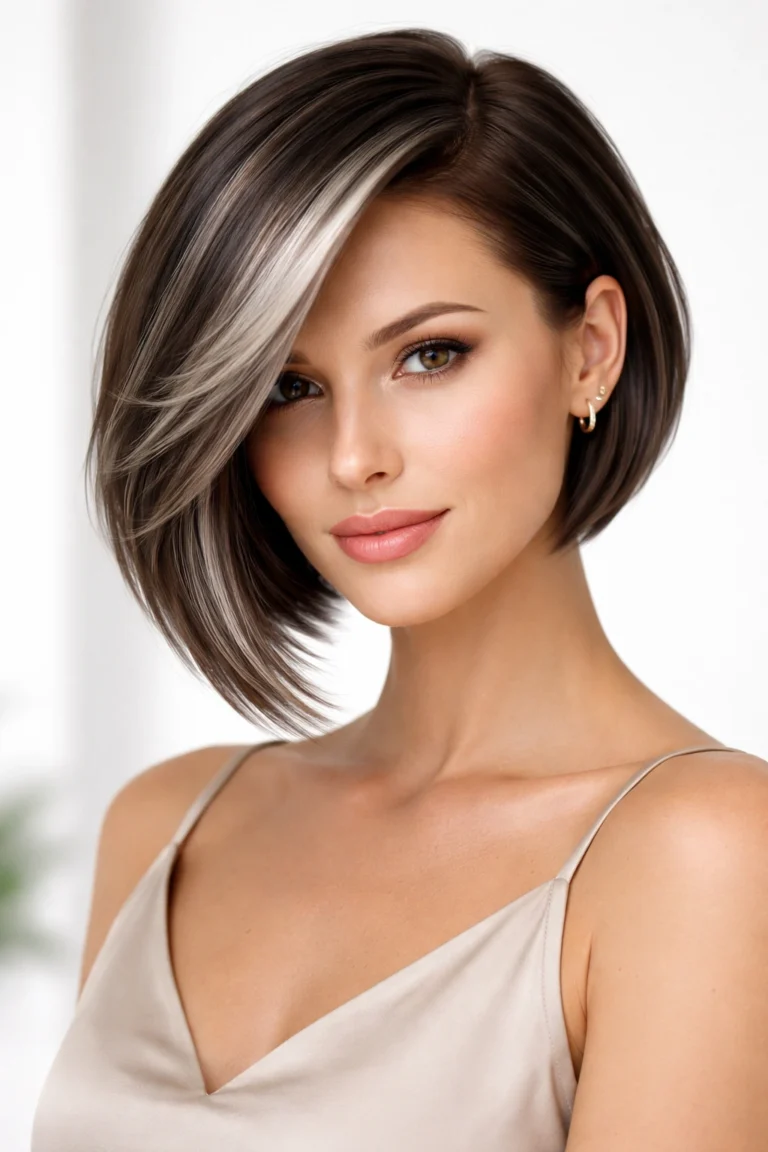 10 Short Haircuts Accented with Soft Gray Highlights