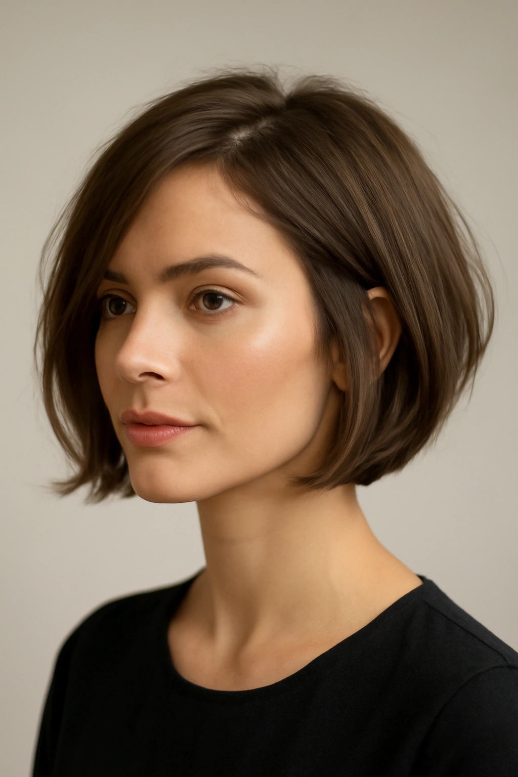 Sophisticated bob with subtle texture showing movement