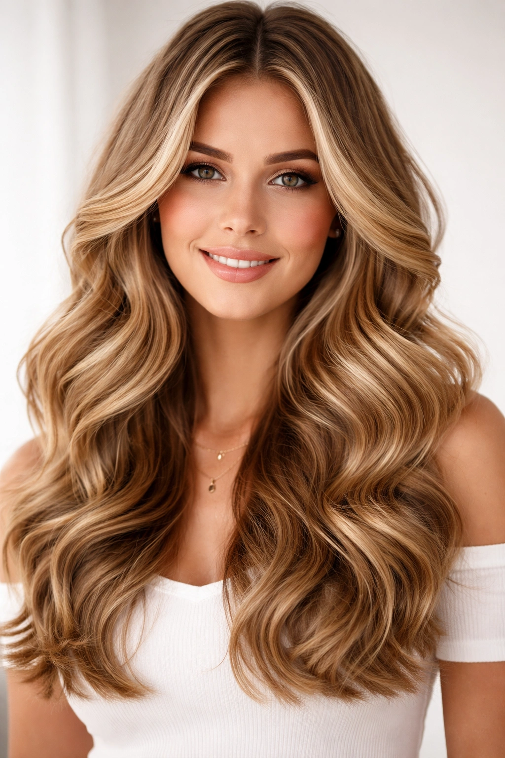 Hair with large, defined barrel waves and crown lift