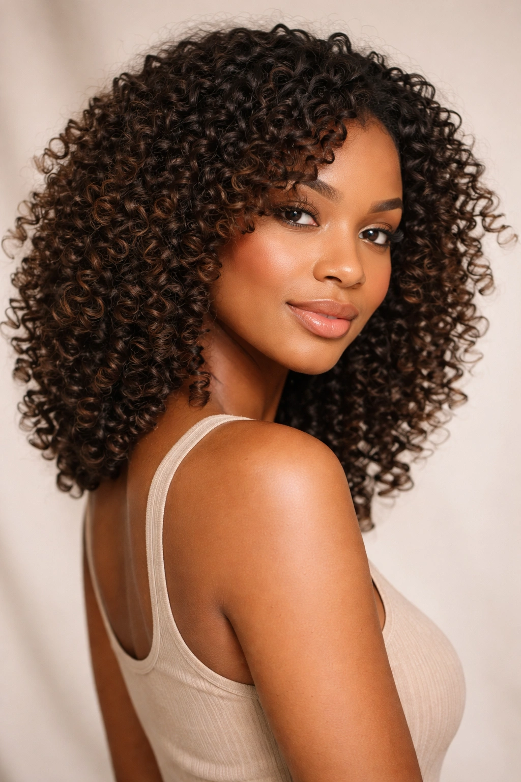 Shoulder-length cut with defined Type 3 curls