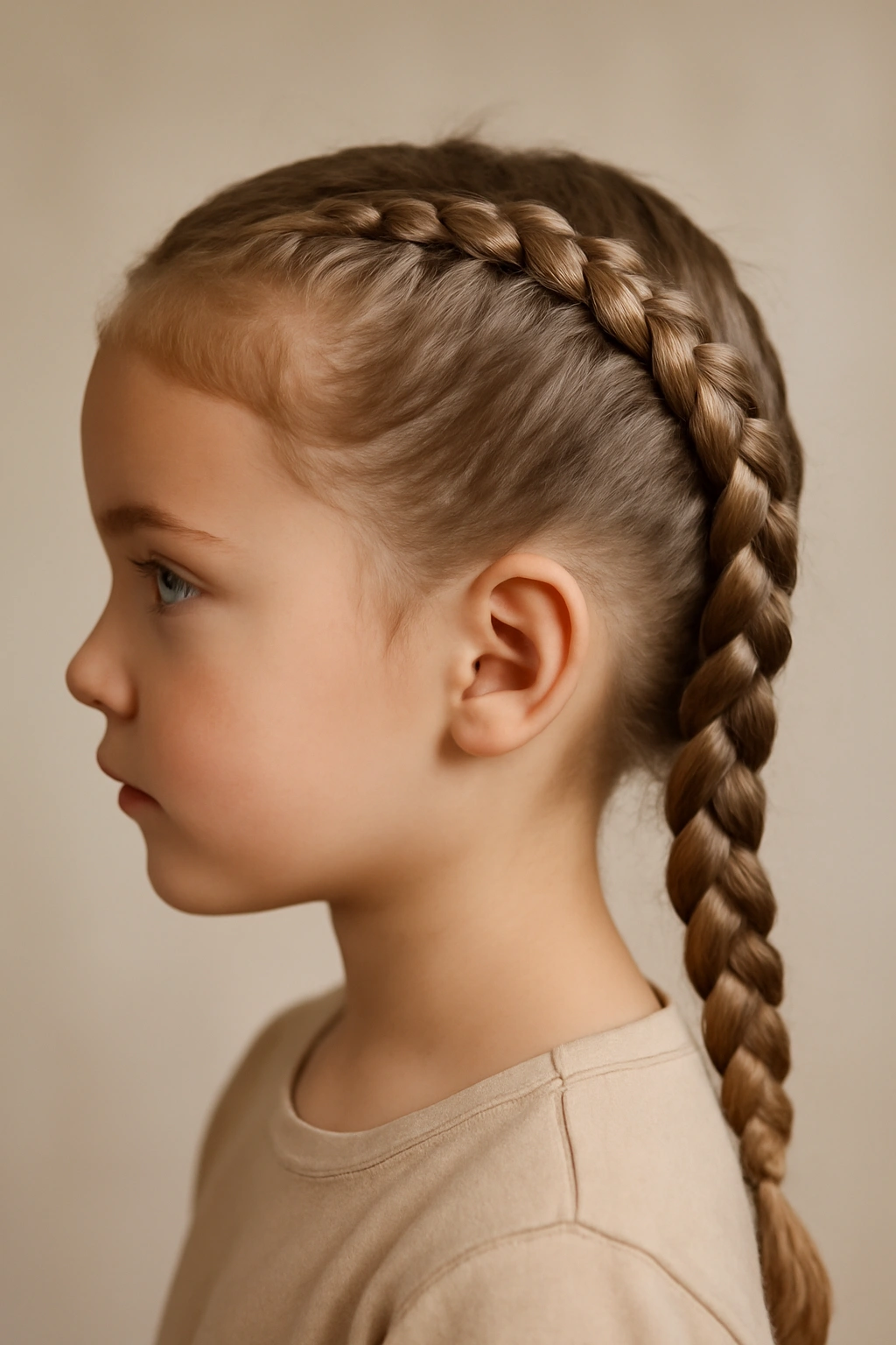 Toddler with boxer braids along the scalp