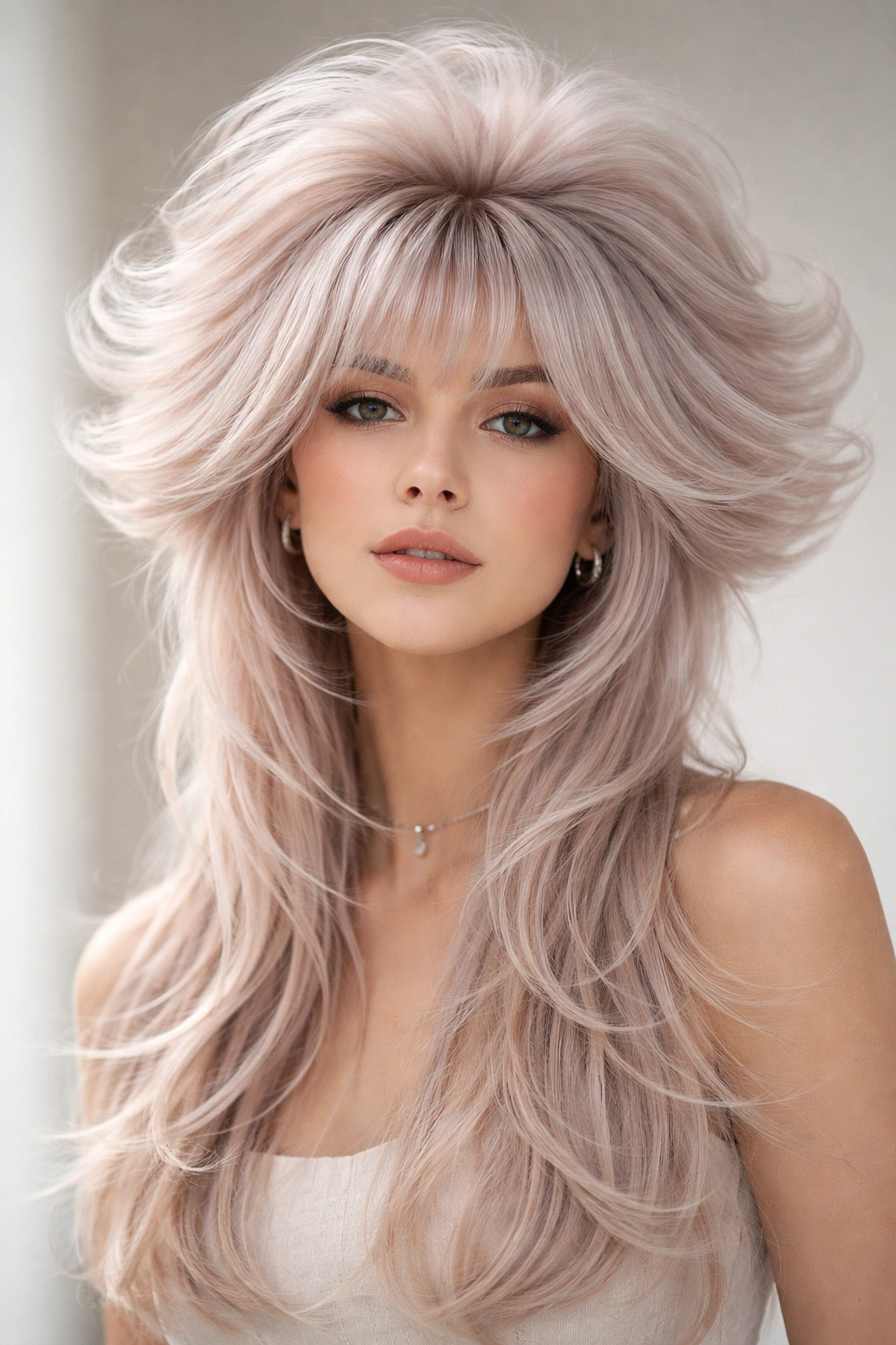 Bubble jellyfish cut with crown volume and sculptural layers
