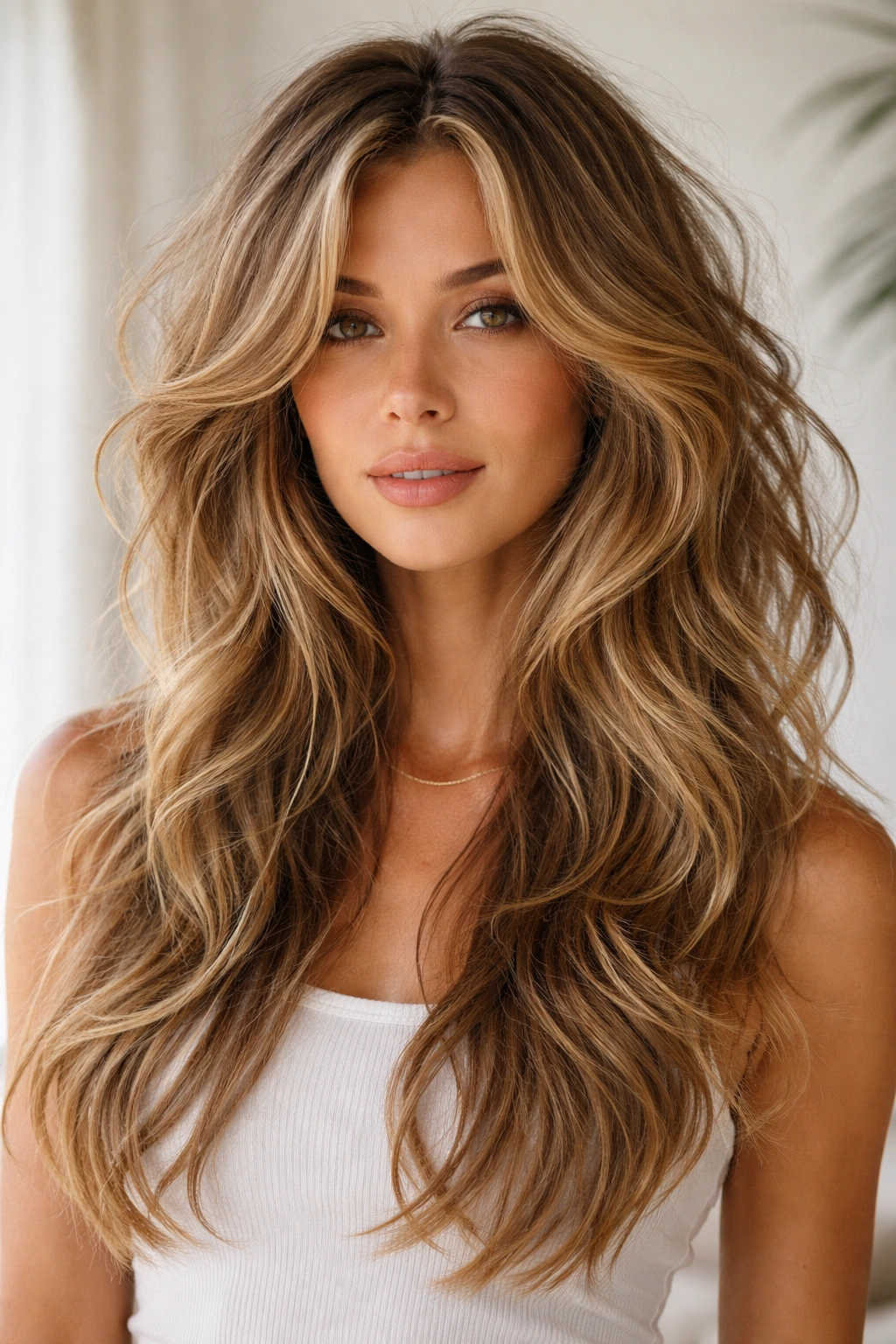 Tousled beachy butterfly layers with natural waves
