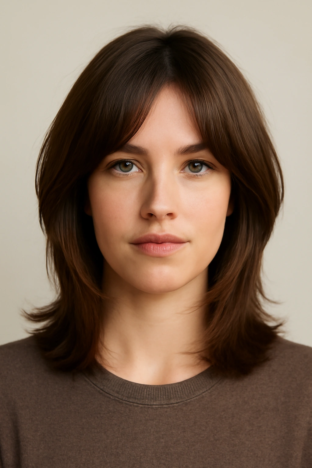 Butterfly layers shoulder-length with face-framing top layers