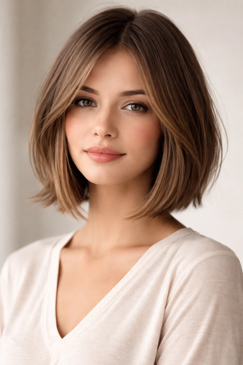 Chin-length bob with extended face-framing pieces