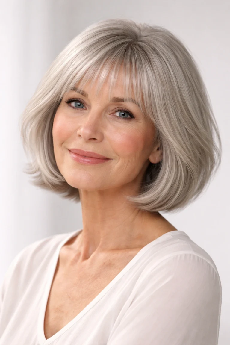 25 Hairstyles for Women Over 70 with Bangs