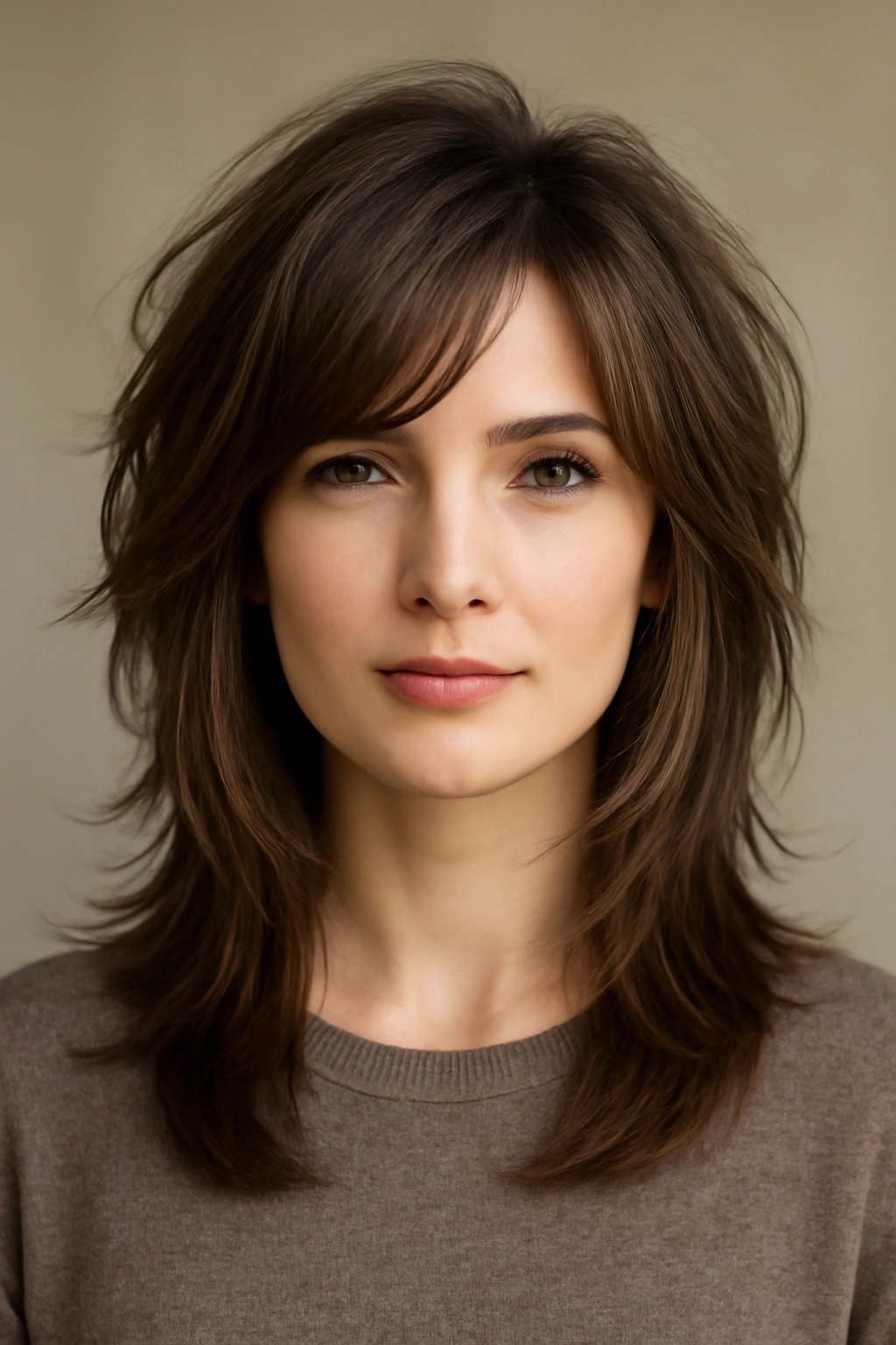 Head and shoulders showing combination layering techniques with feathered, choppy, and blended layers