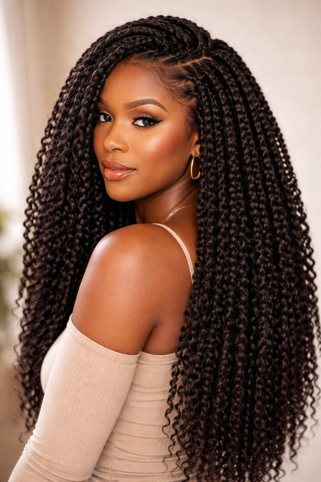 Full head of crochet braids with extensions