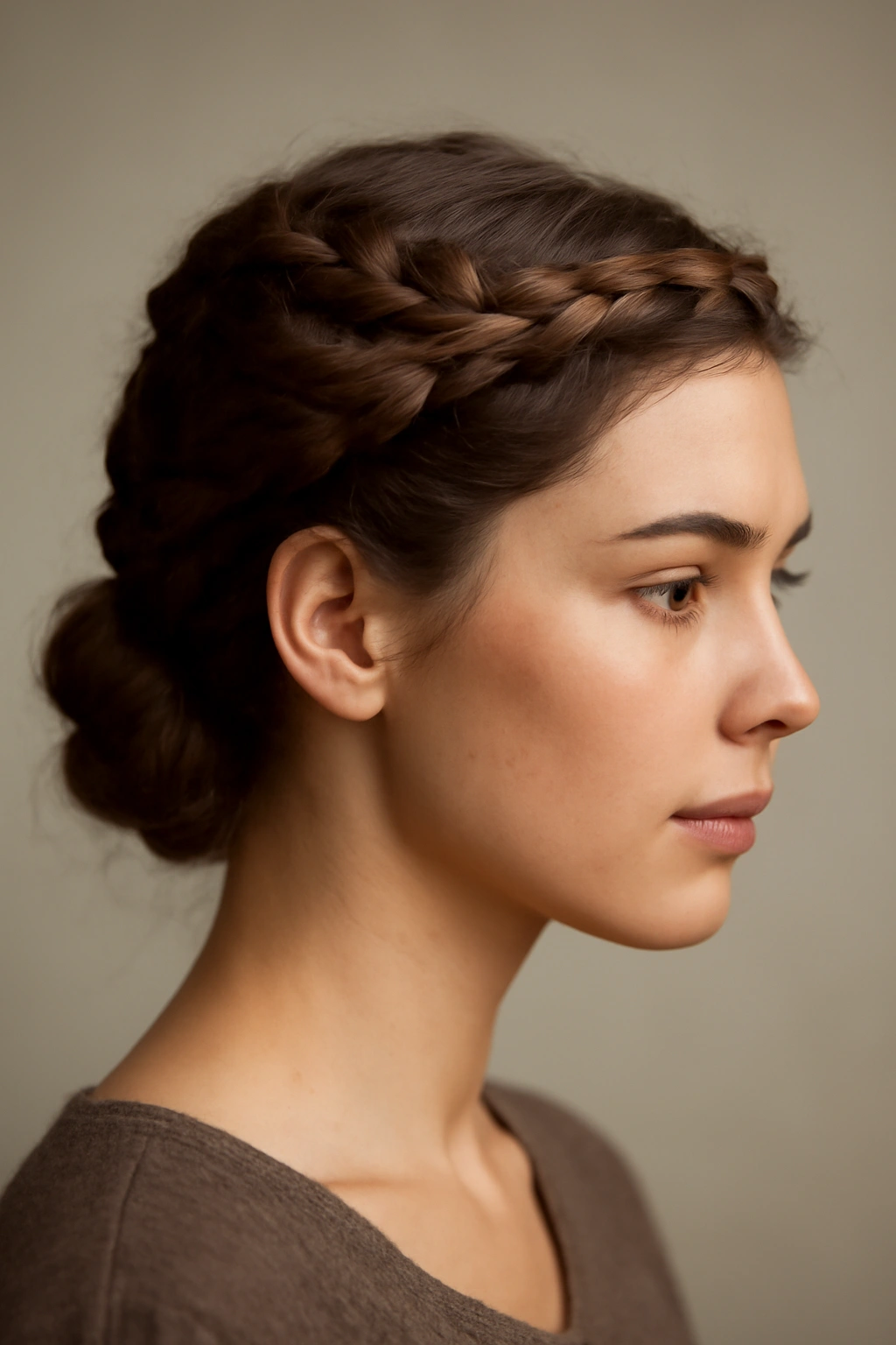 Crown braid encircling the head