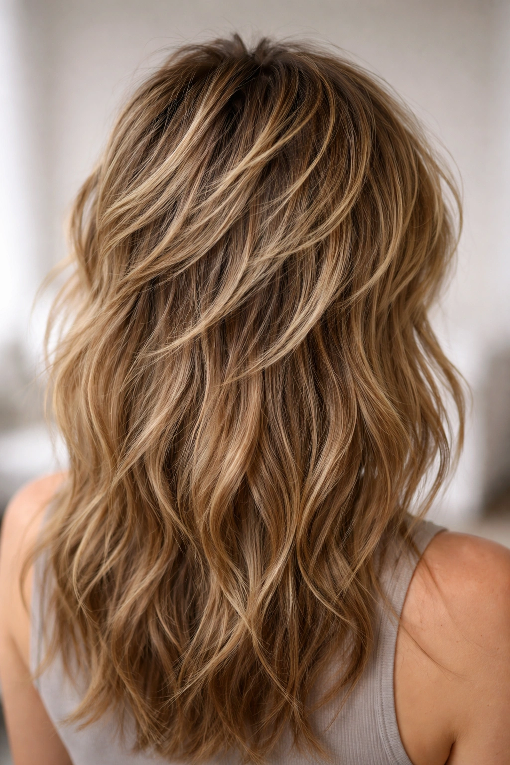 Crown-focused choppy cropped layers providing lift