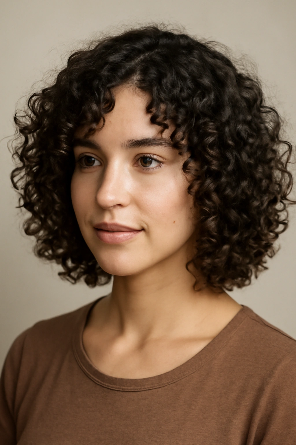 Curly bob showing defined curls and shrinkage