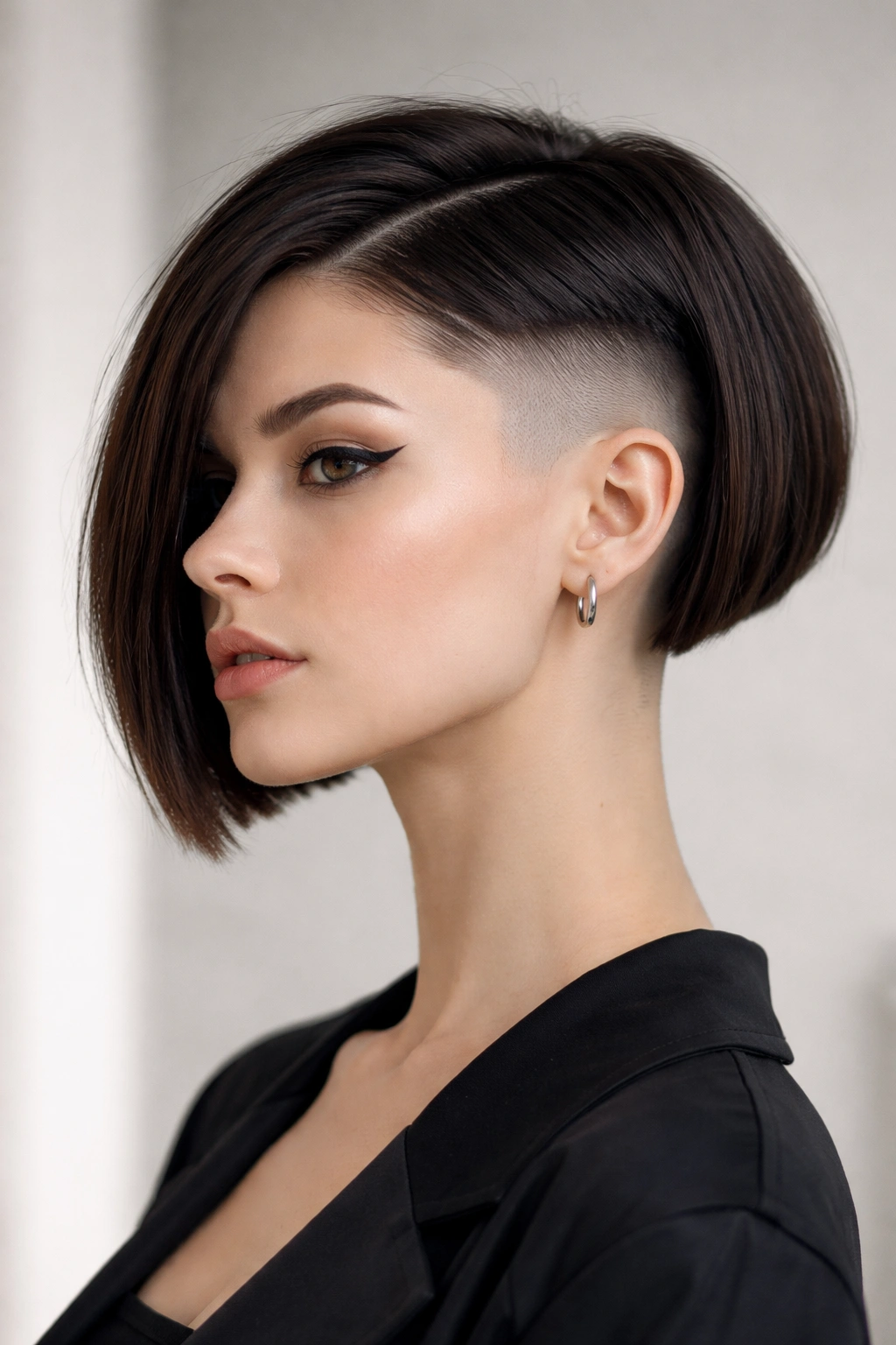 Disconnected bob with a high fade showing a sharp, defined separation