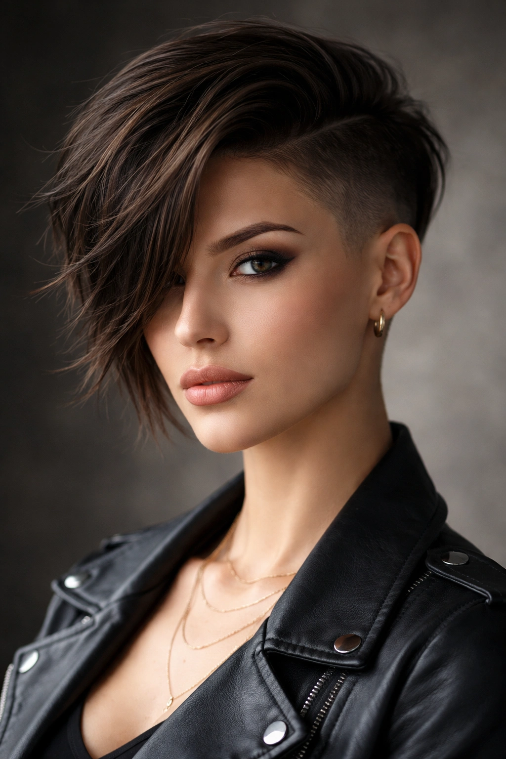 Disconnected asymmetrical fade with sharp side fade and longer top