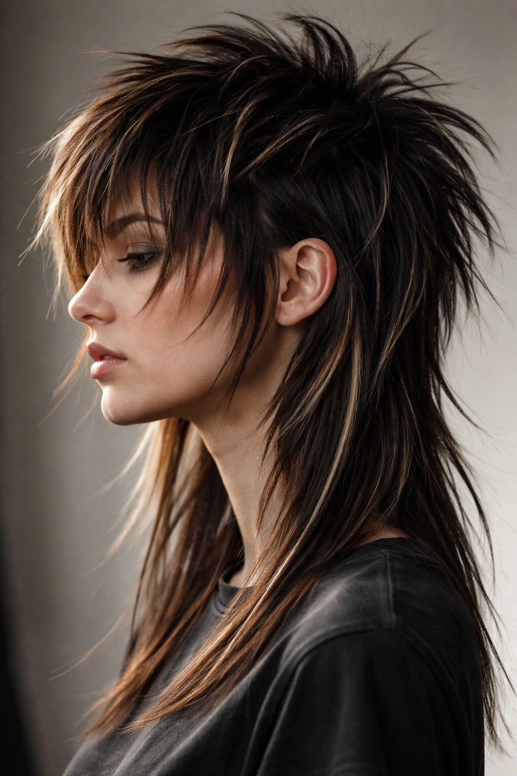 Profile view of choppy disconnected layers with visible length difference