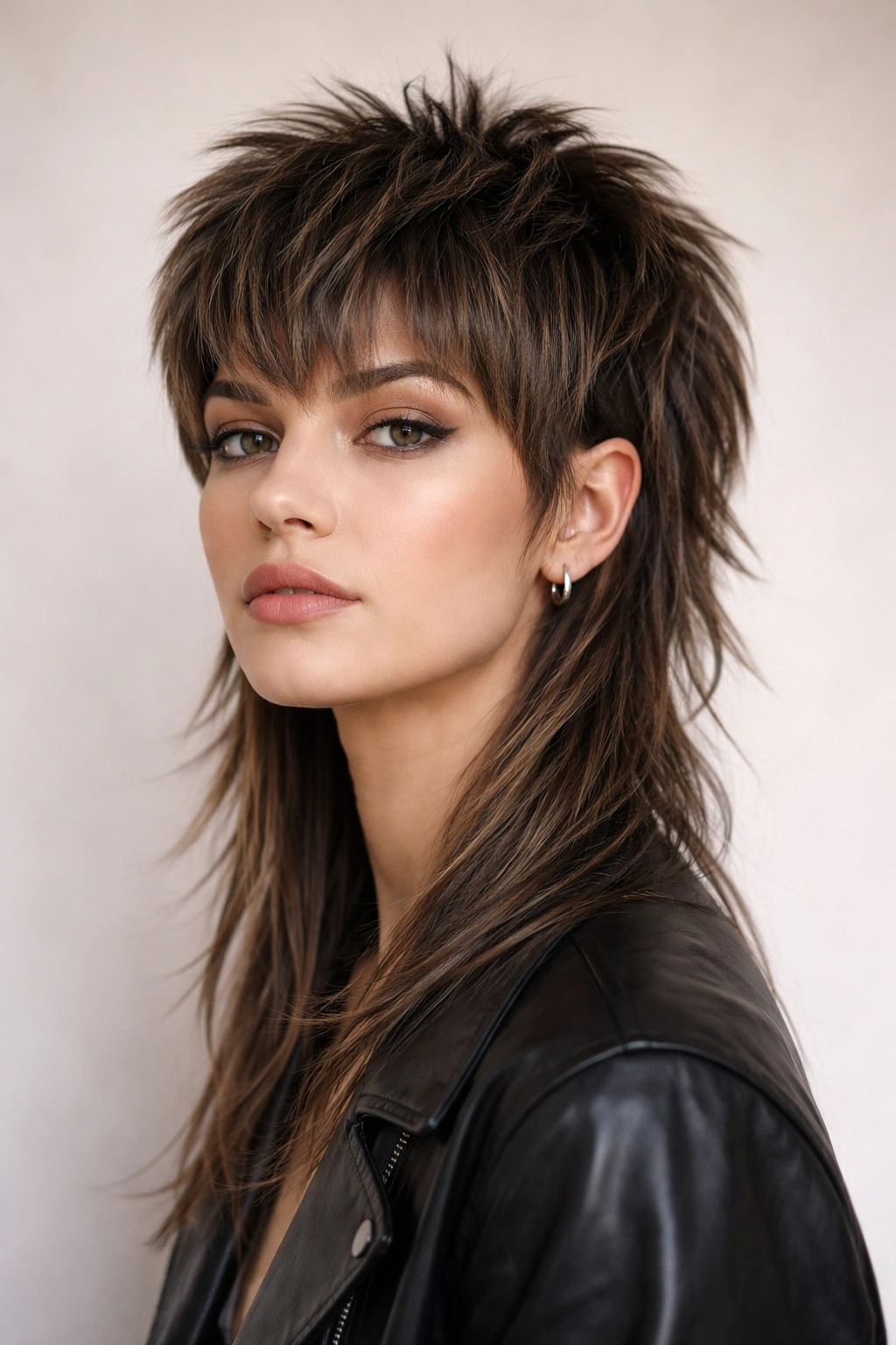 Mullet with clearly separated layers creating a graphic, architectural look.