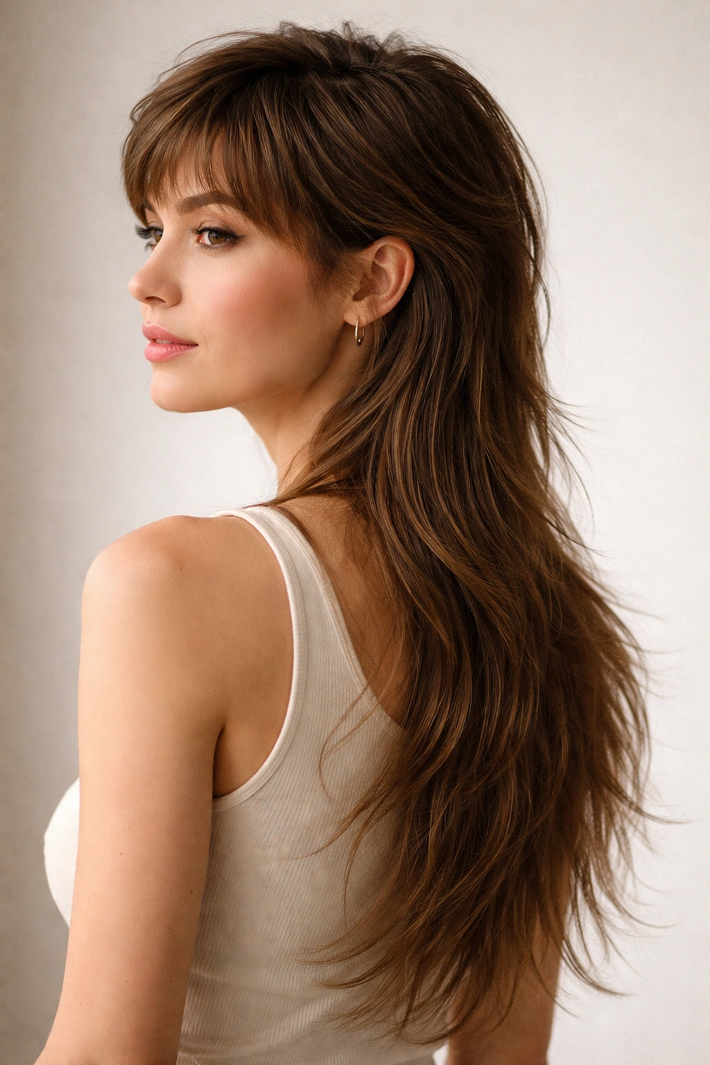 Embraced-length mullet with long back and short front