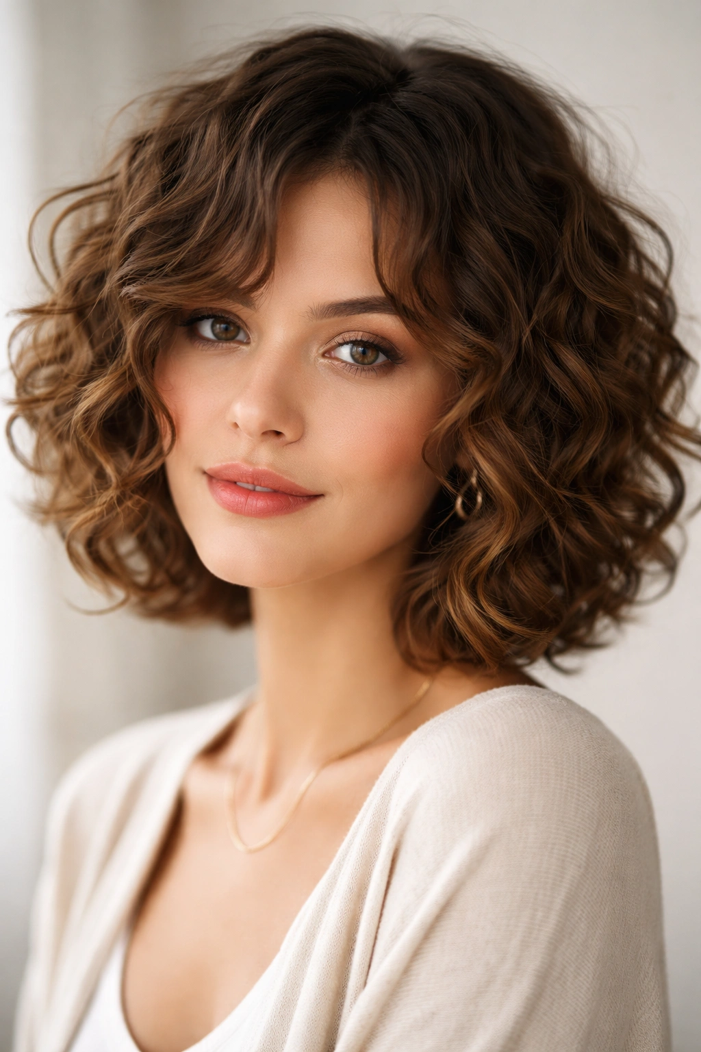 Face-framing choppy bob with front layers around jawline