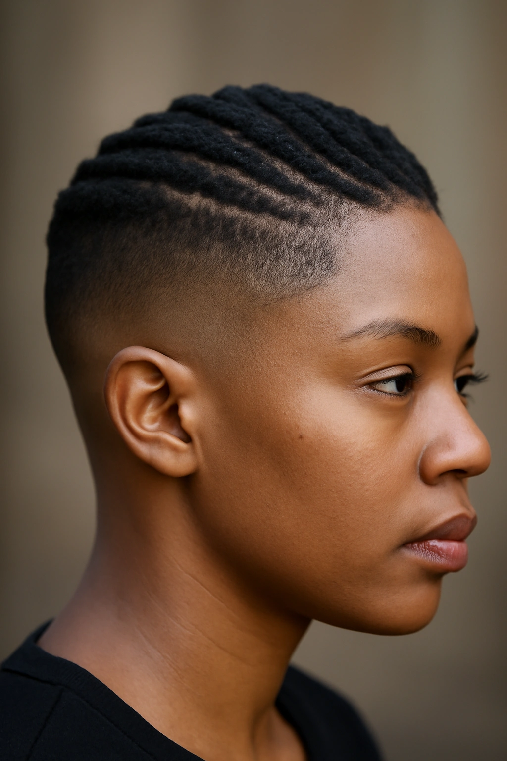 Faded undercut with flat twists crown on side of head