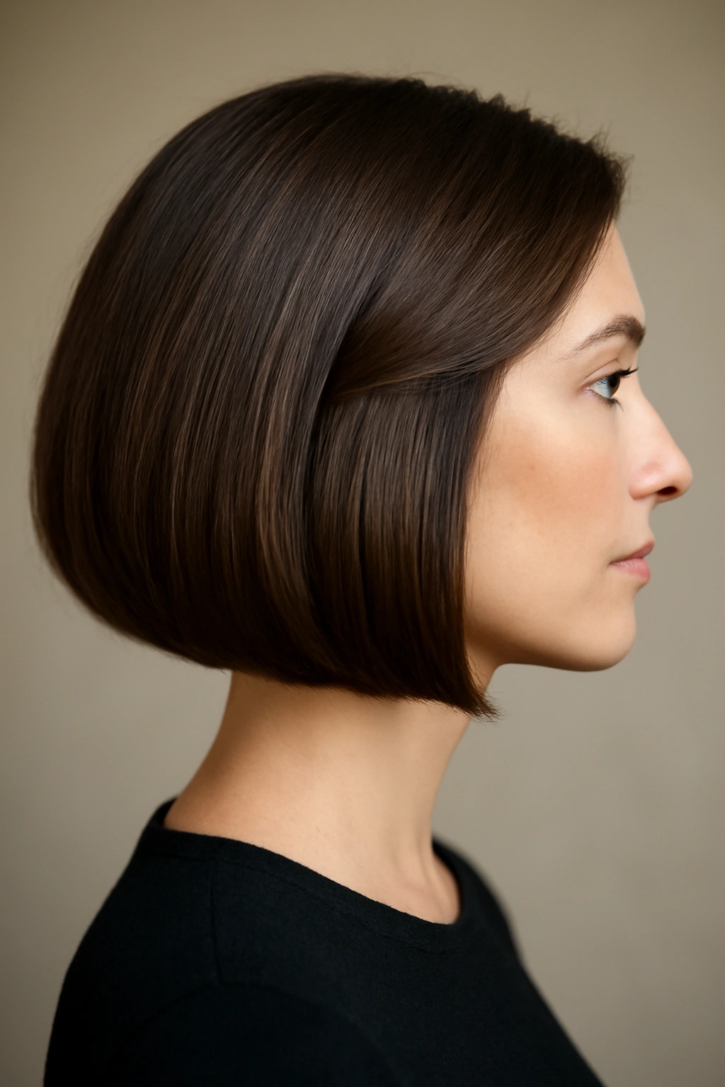 Faux bob wrap hairstyle on long thick hair