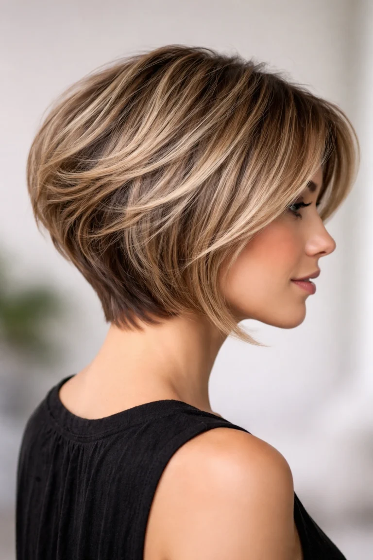 12 Short Stacked Bobs with Lift in the Back