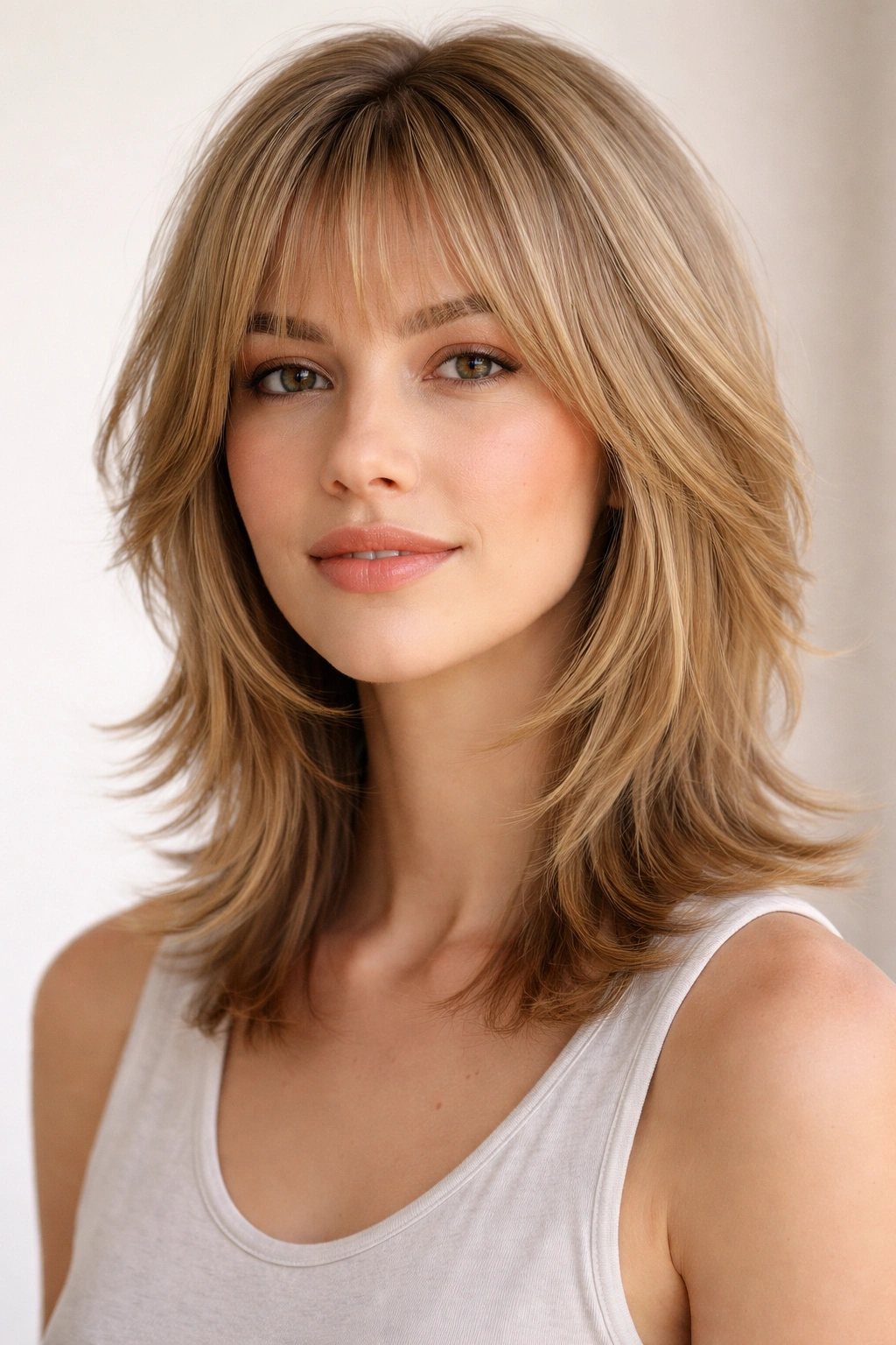 Fine hair feathered shag with wispy ends and added volume