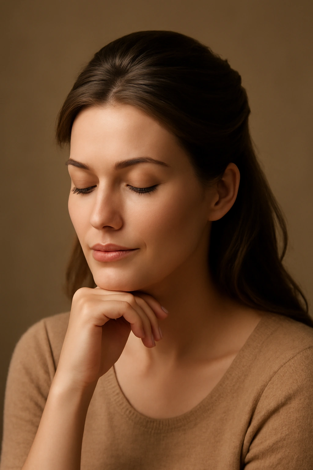 Thoughtful portrait with polished birthday hairstyle
