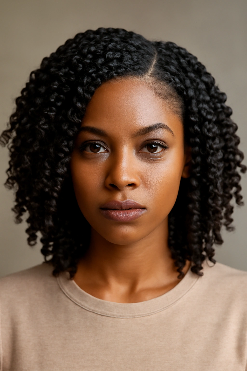 Defined waves and curls from a flat twist out across the head