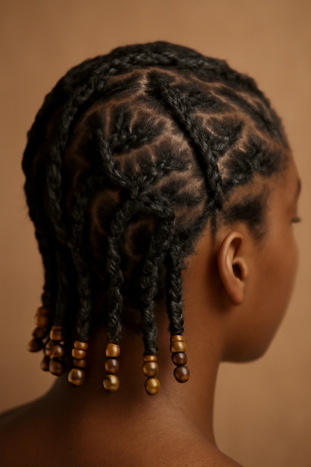 Flat twists with beaded ends and sculptural patterns