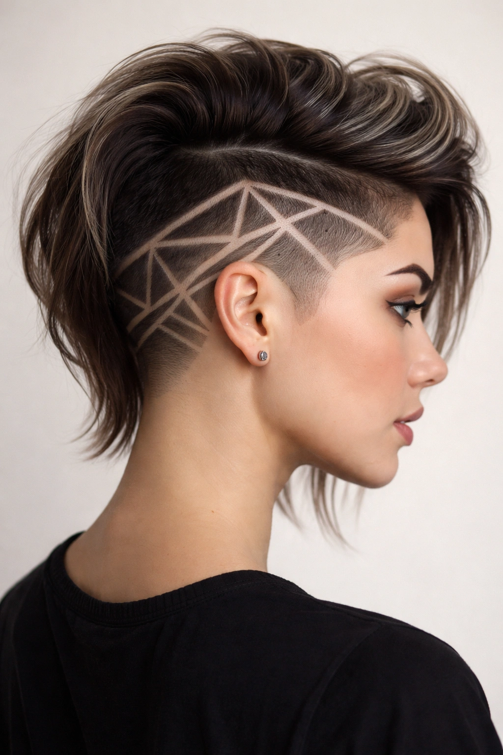 Geometric undercut design with crisp shaved patterns