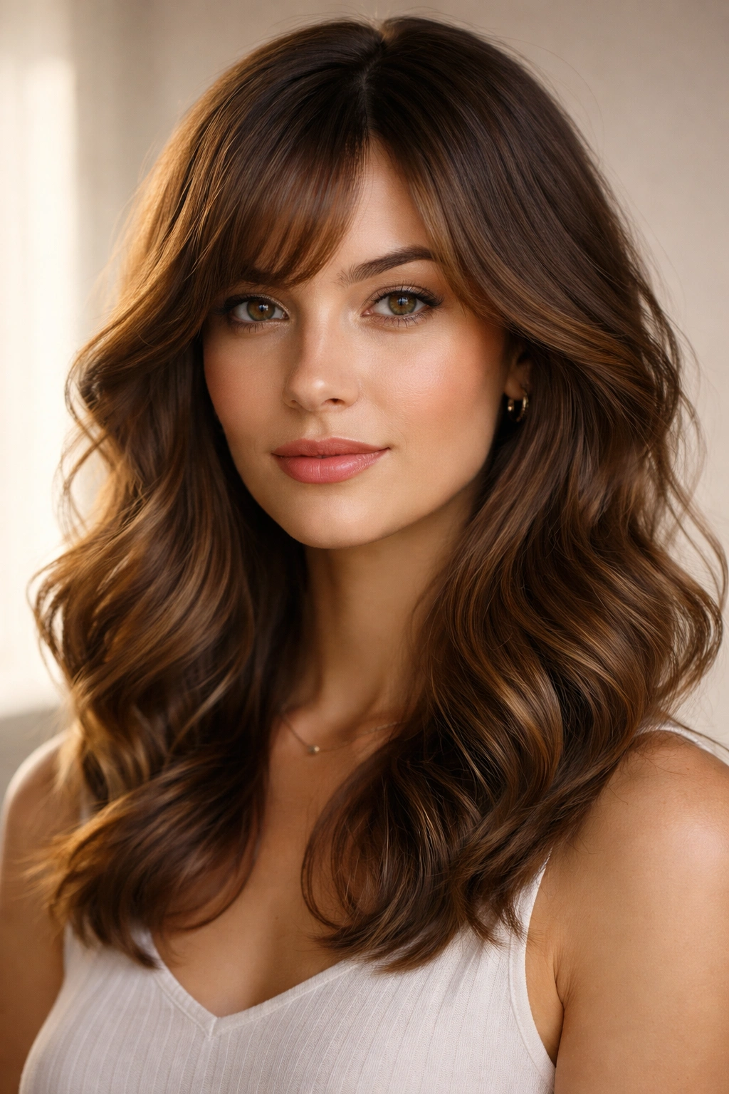 Portrait of a head with textured hair showing horizontal waves to shorten a long face