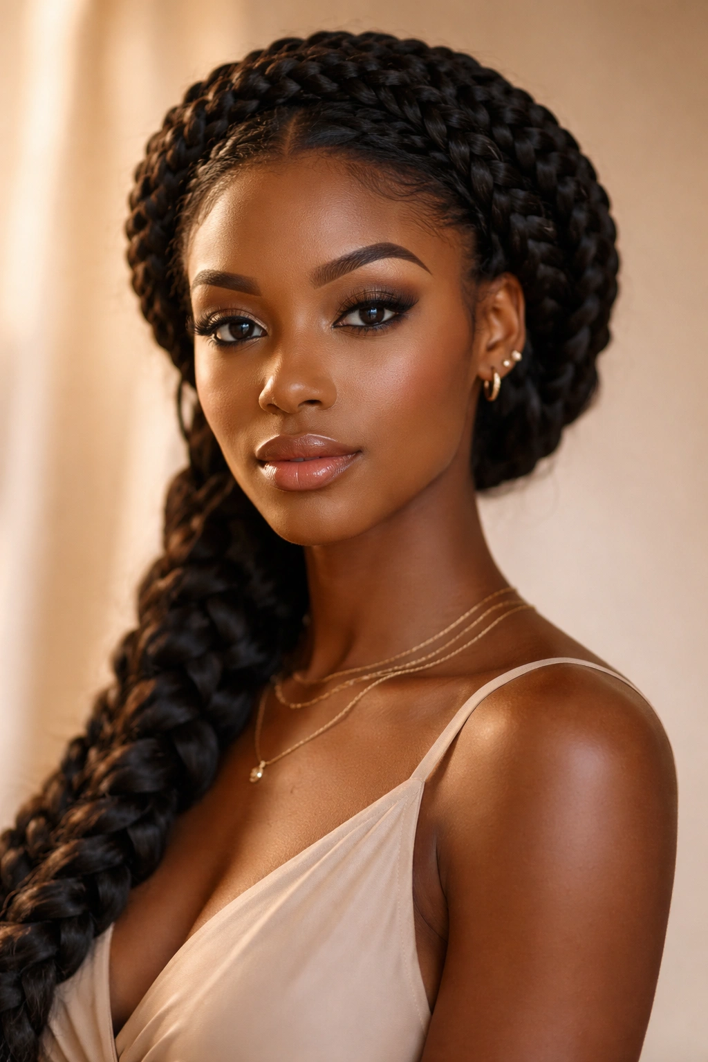 Halo braids forming a crown around the head
