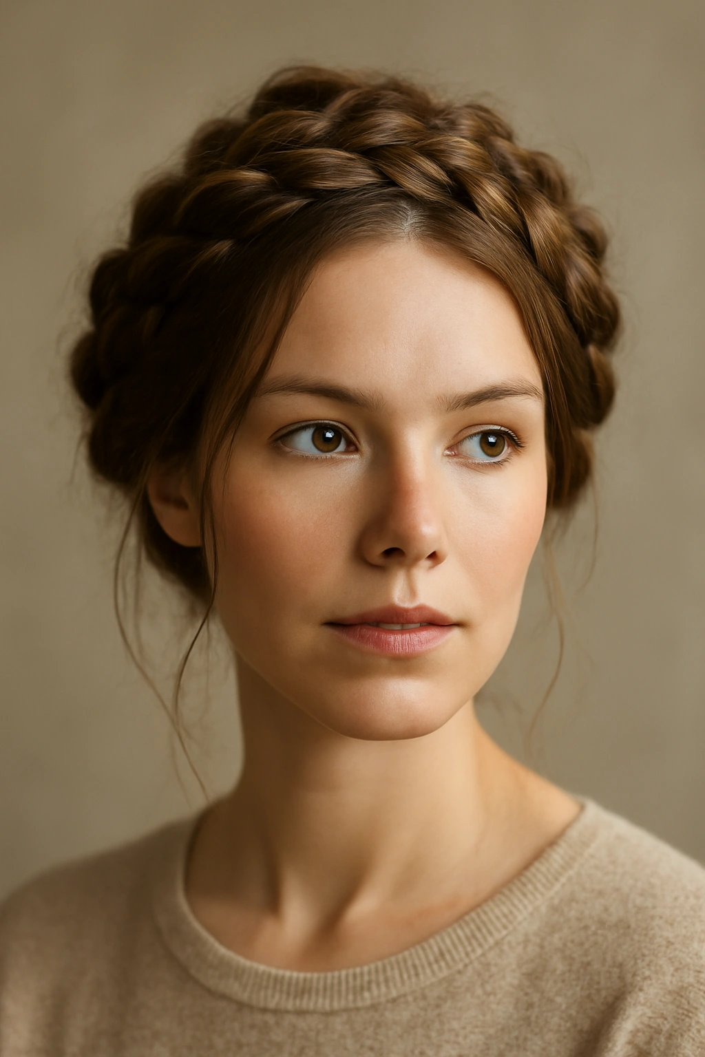 Halo crown braid encircling the head.
