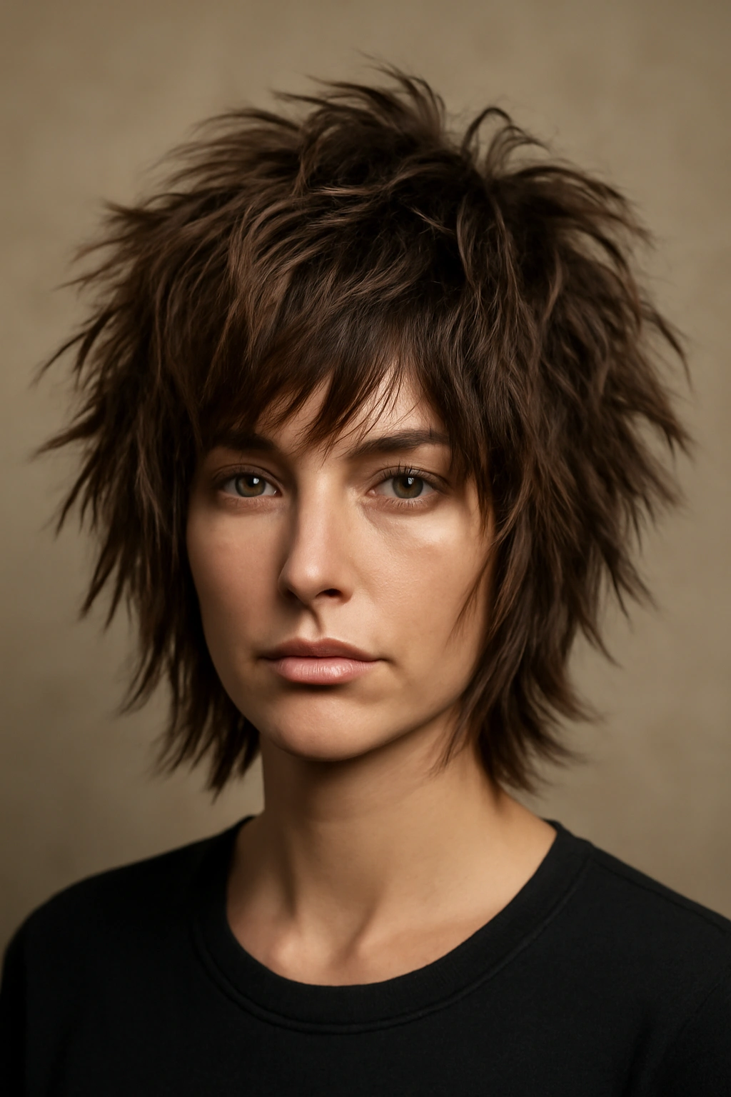 Heavily textured layered hair with bold texture all over