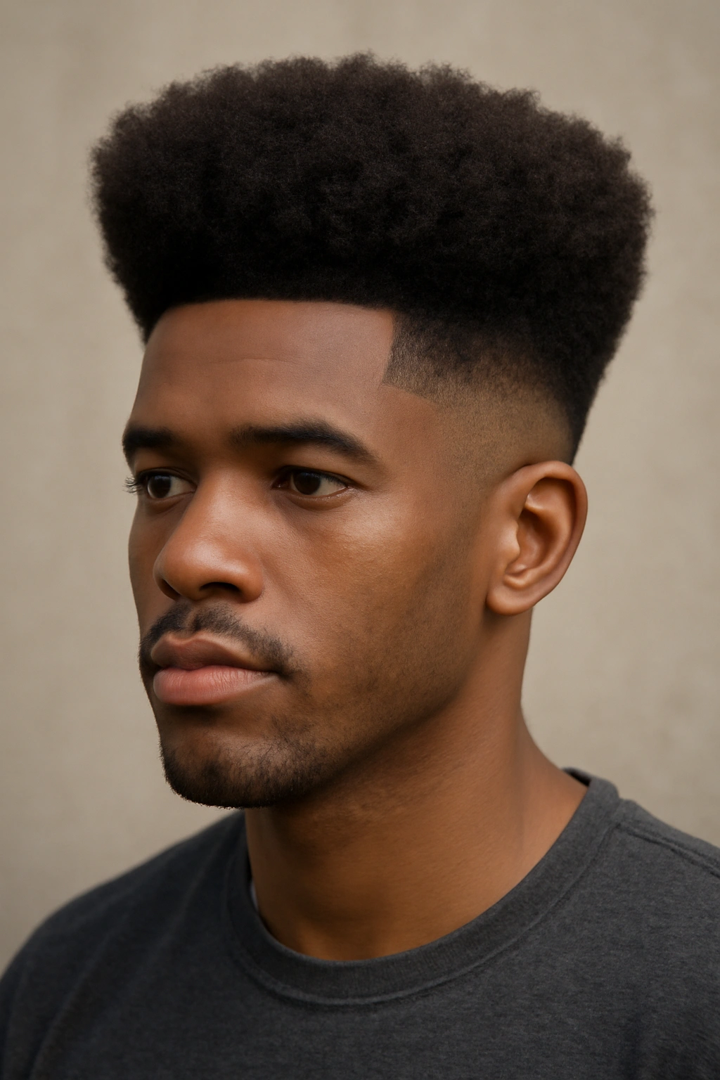 Headshot of person with high-top fade and full textured afro