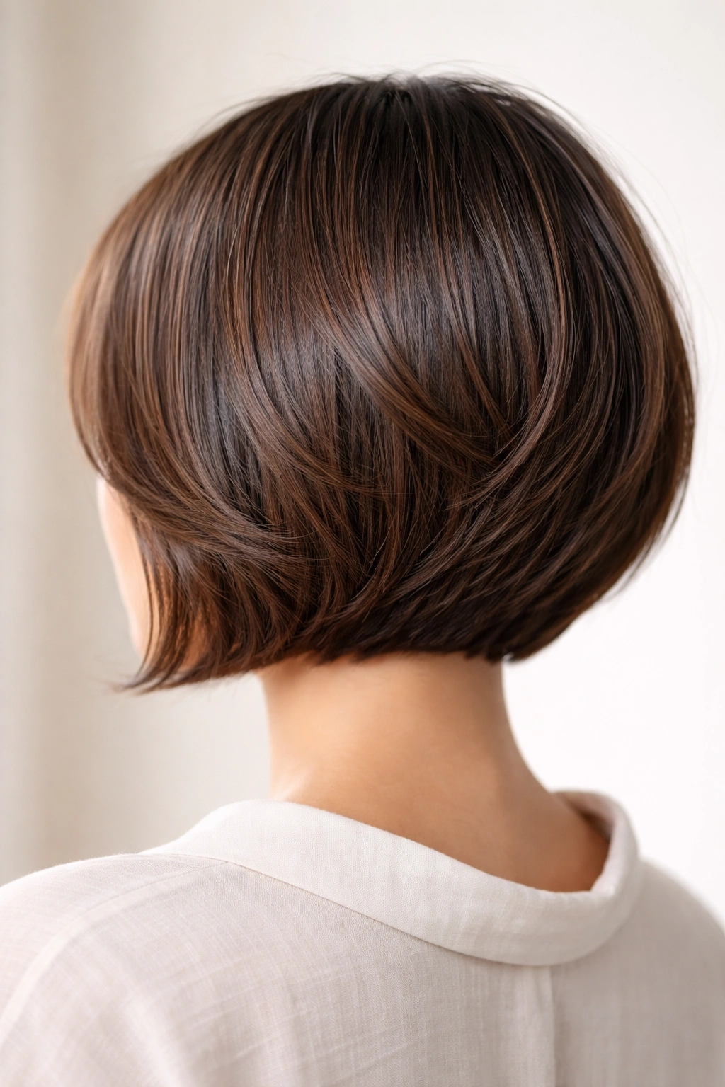 Polished textured bob with internal layers