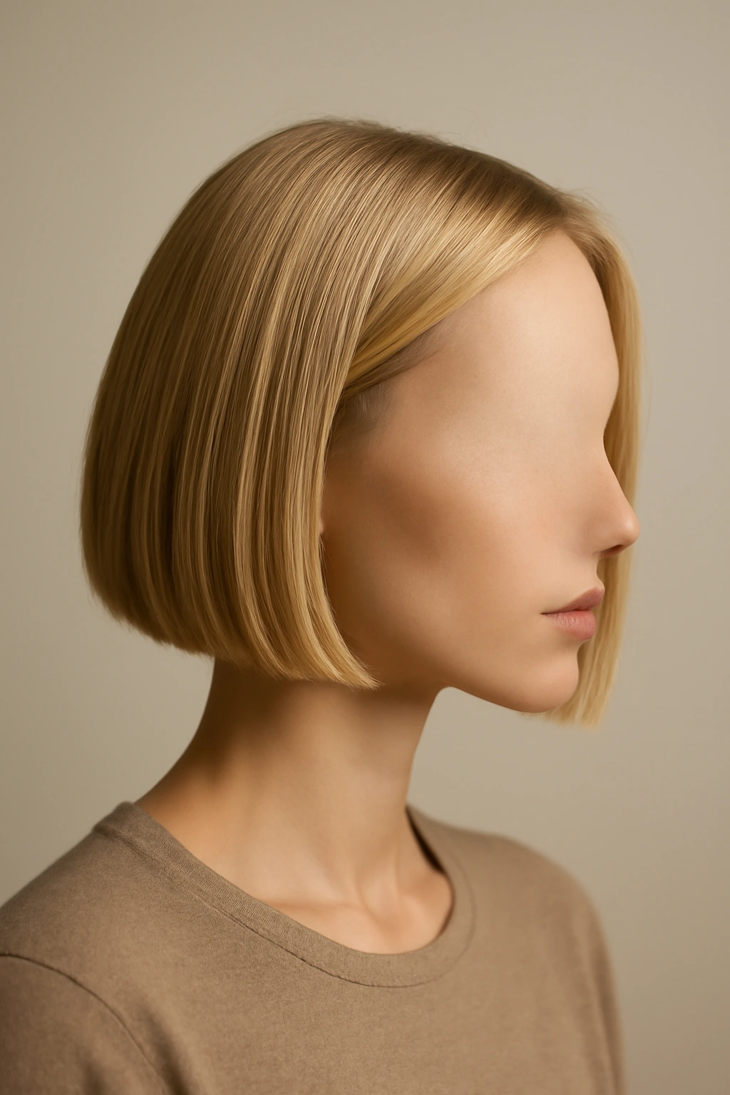 Abstract portrait silhouette emphasizing precision lines in hair