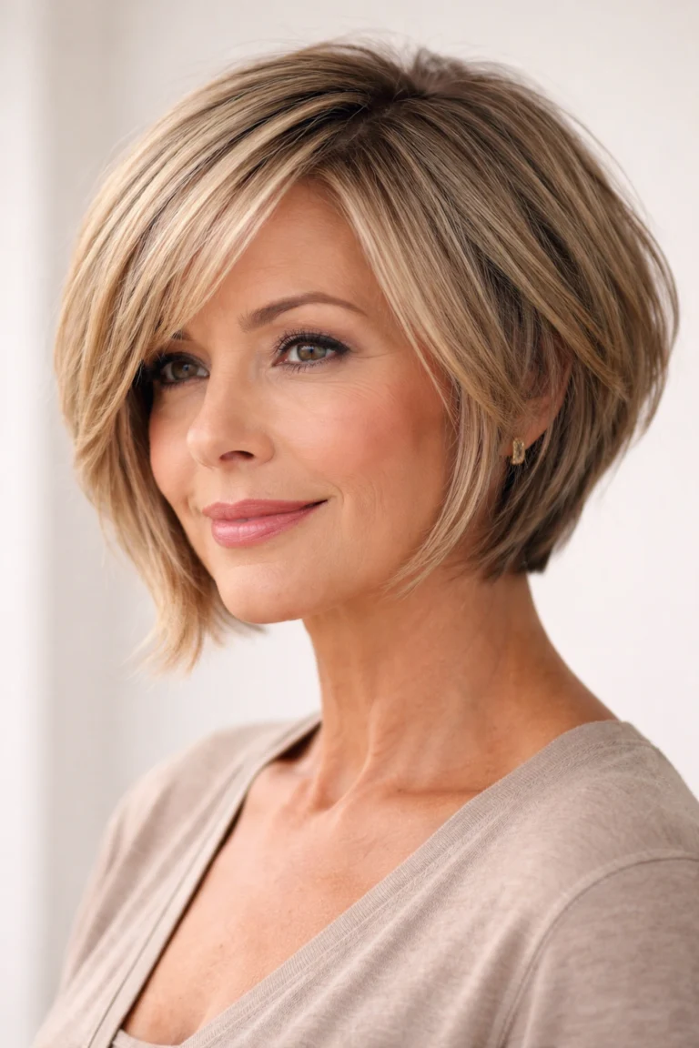 12 Short Hairstyles for Round Faces Over 50