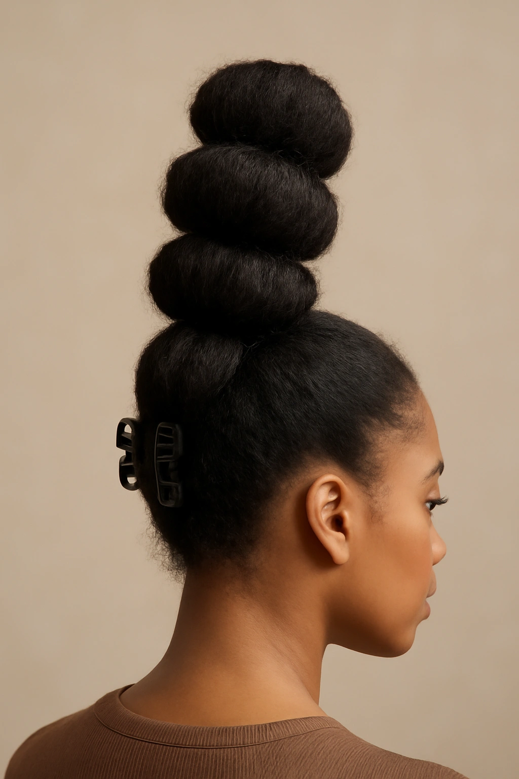 Layered bubble bun with stacked rounded sections