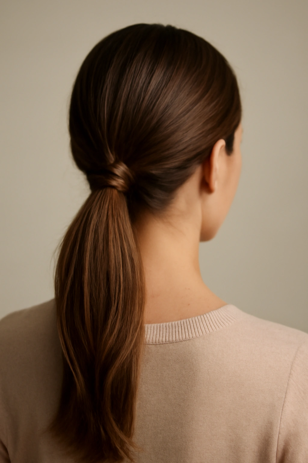 Elegant low ponytail with braided detail