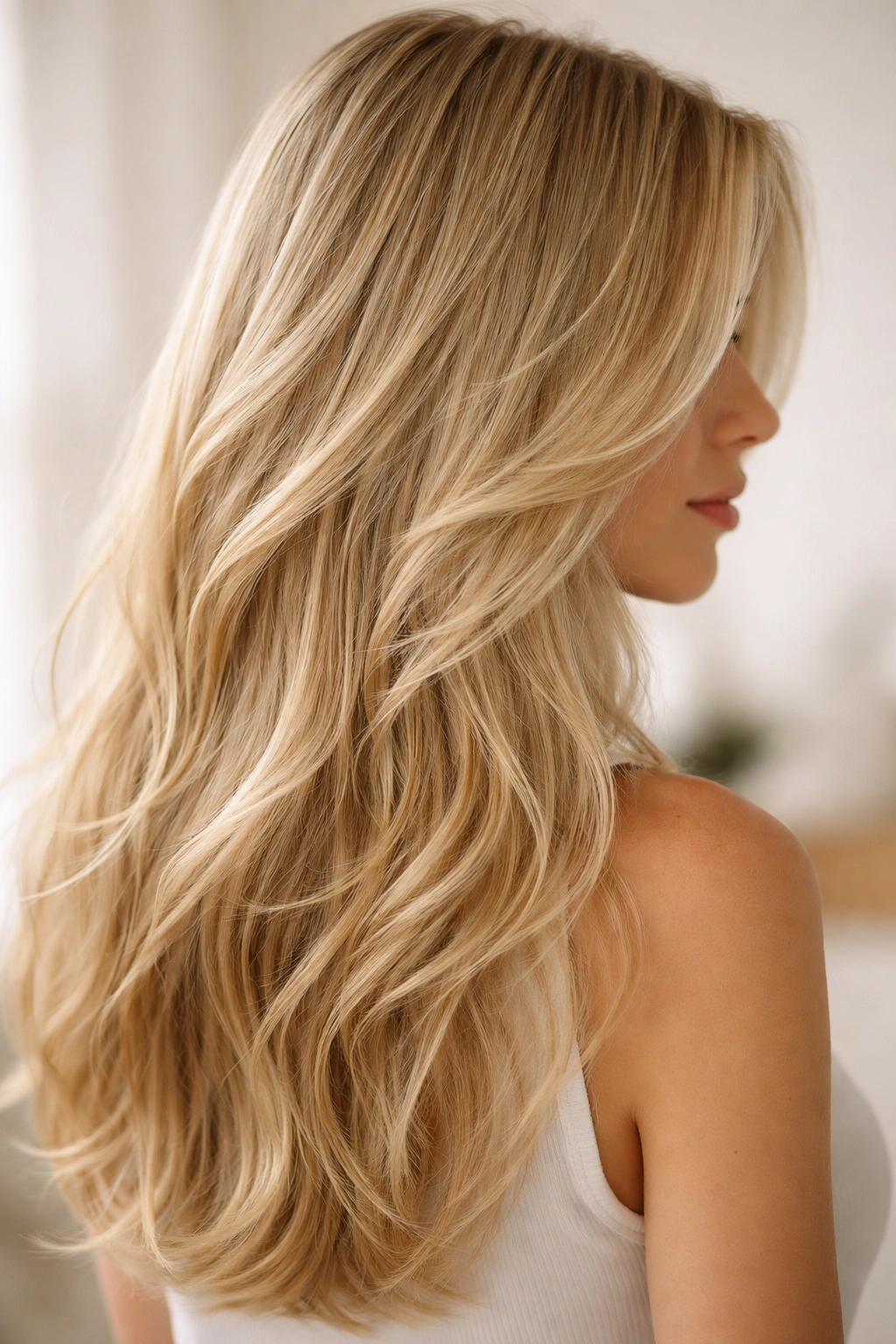 Close-up of fine hair showing subtle mesh layering for fullness and texture